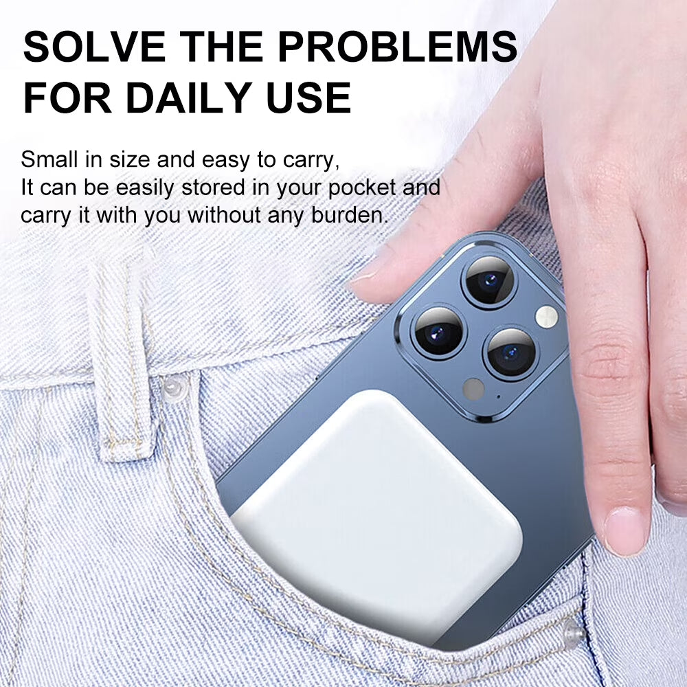 5000Mah Magnetic Wireless Portable Charger Power Bank Compatible with Iphone 15/14/13/12 Series, White