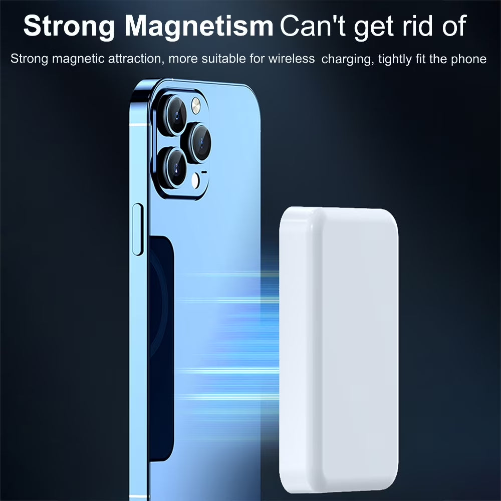 5000Mah Magnetic Wireless Portable Charger Power Bank Compatible with Iphone 15/14/13/12 Series, White