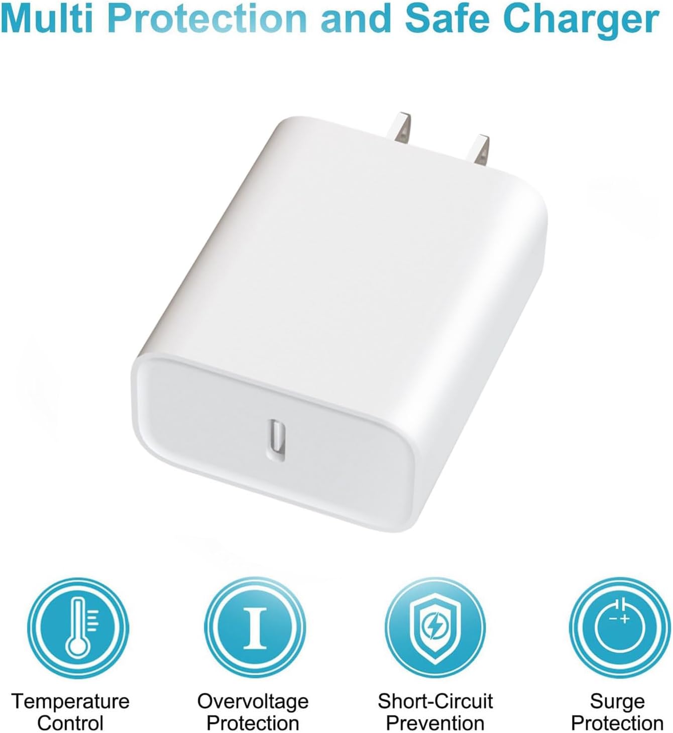 USB C Charger Block Fast Charging,Charger Adapter,4 Pack Type C Wall Charger with 6FT Fast Charging Cable for Iphone 17/17 Plus/17 Pro Max/16/16 Pro Max/15 Pro Max (White, USB Type C)