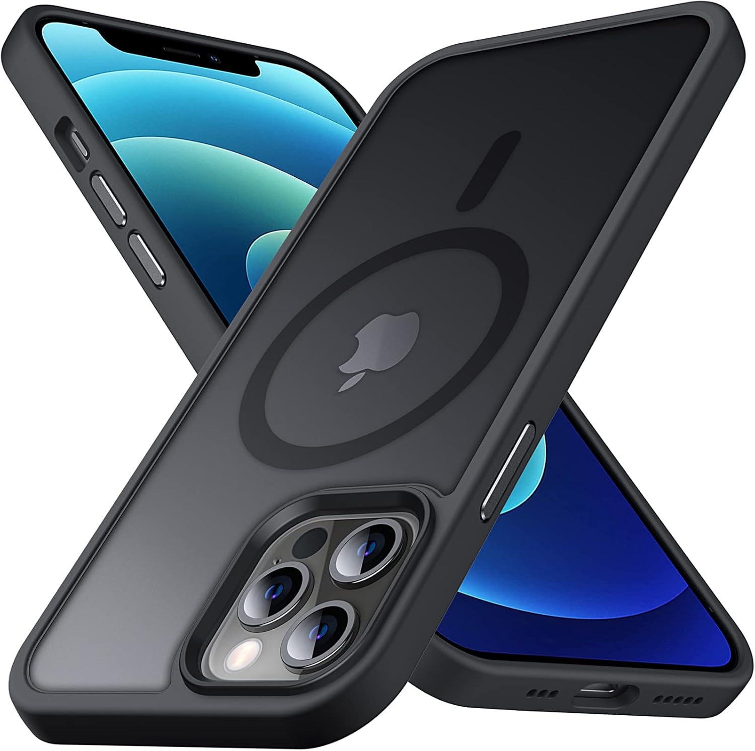 Magnetic Shockproof for Iphone 12/12 Pro Case, [Fit for Magsafe] [Military-Grade Drop Tested] Soft Silicone Slim Anti-Scratch Case for Iphone 12/12 Pro Case Anti-Fingerprint,Black