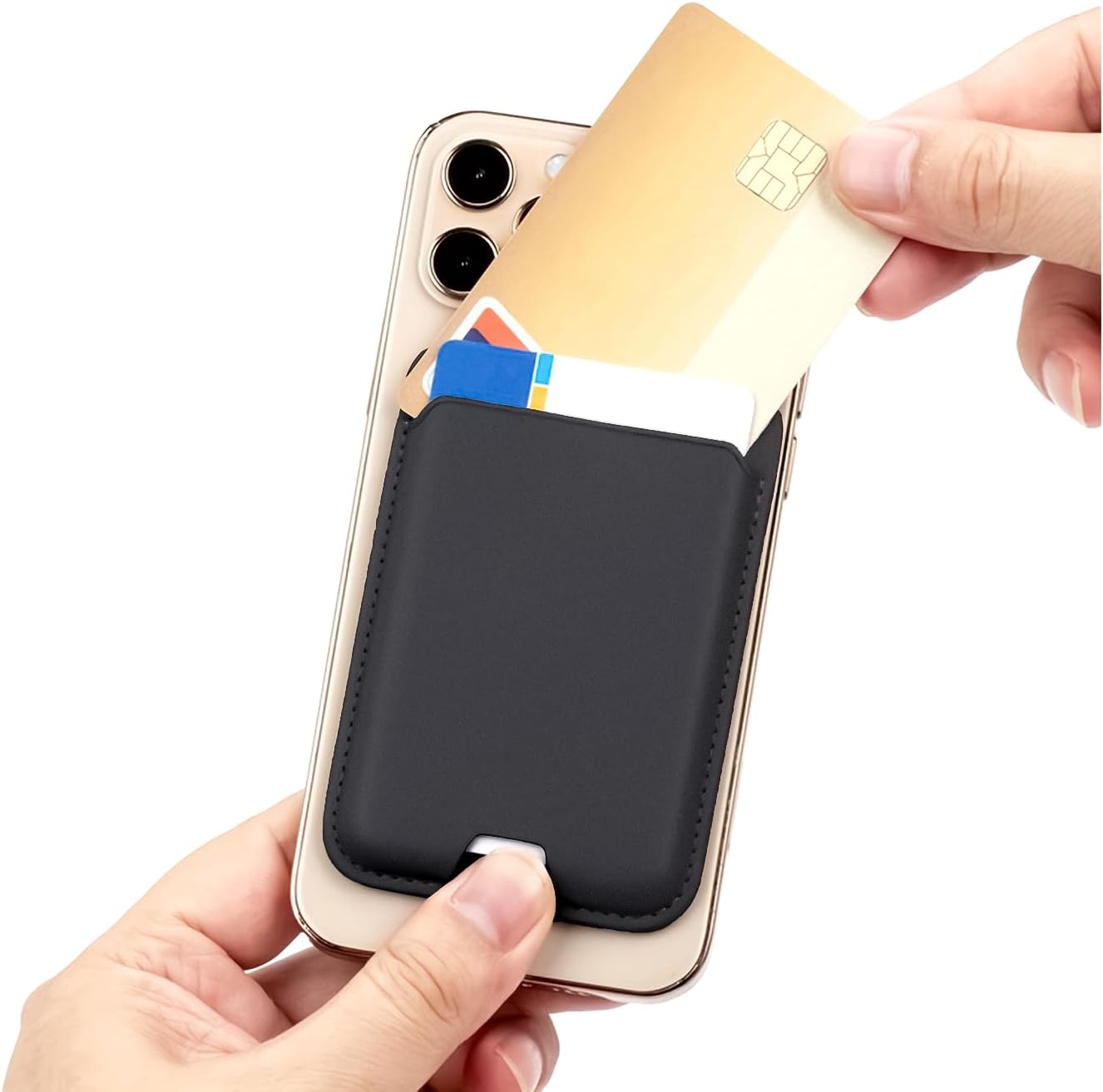 Slim Magnetic Card Wallet Compatible with Magsafe for Iphone 12-17 Series (White)