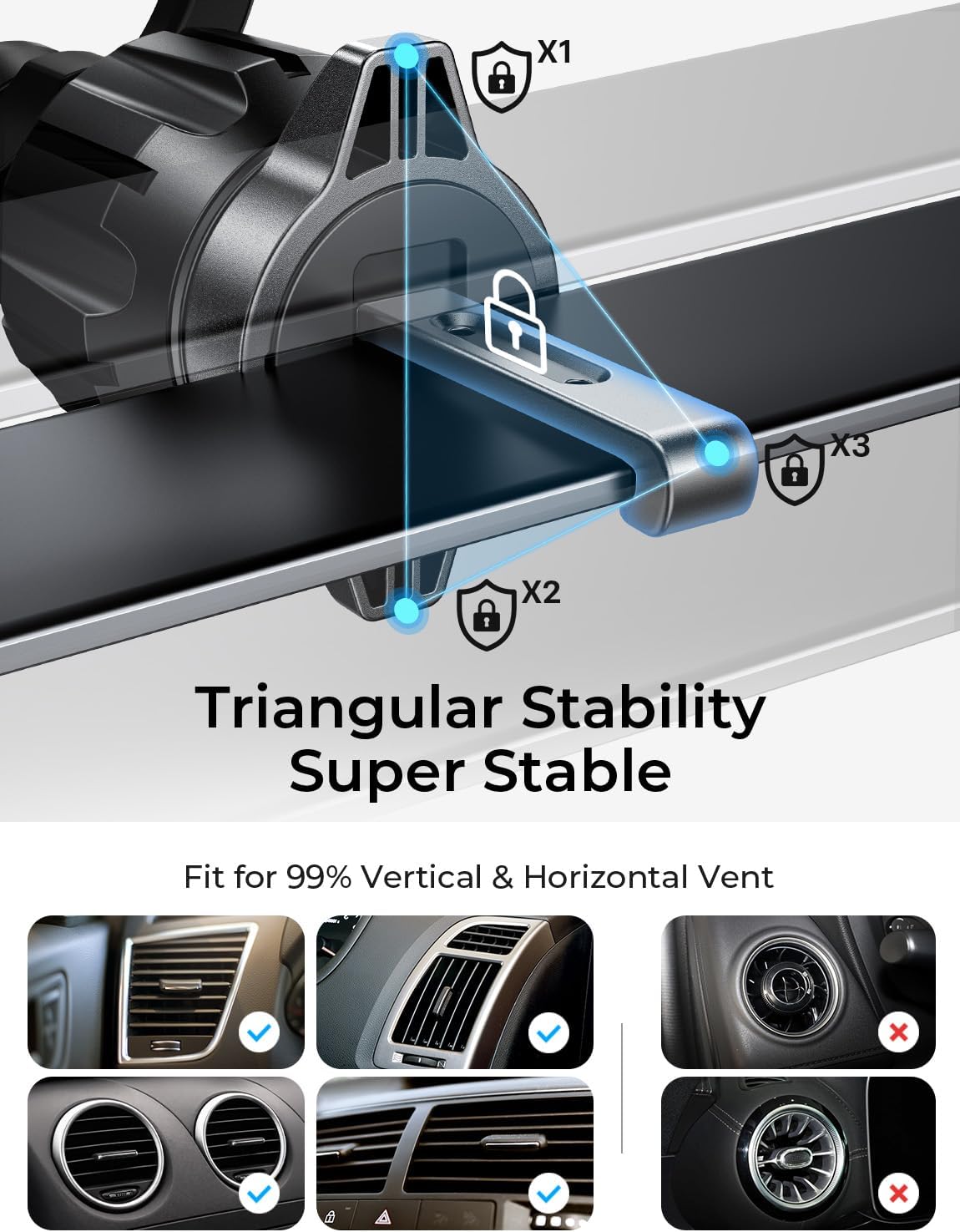 Magsafe Car Mount,Car Accessories-Magnetic Phone Holder for Car 360 Dashboard Vent Phone Mount for Car Organization iPhone 16 15 14 13 12 Pro plus Mini
