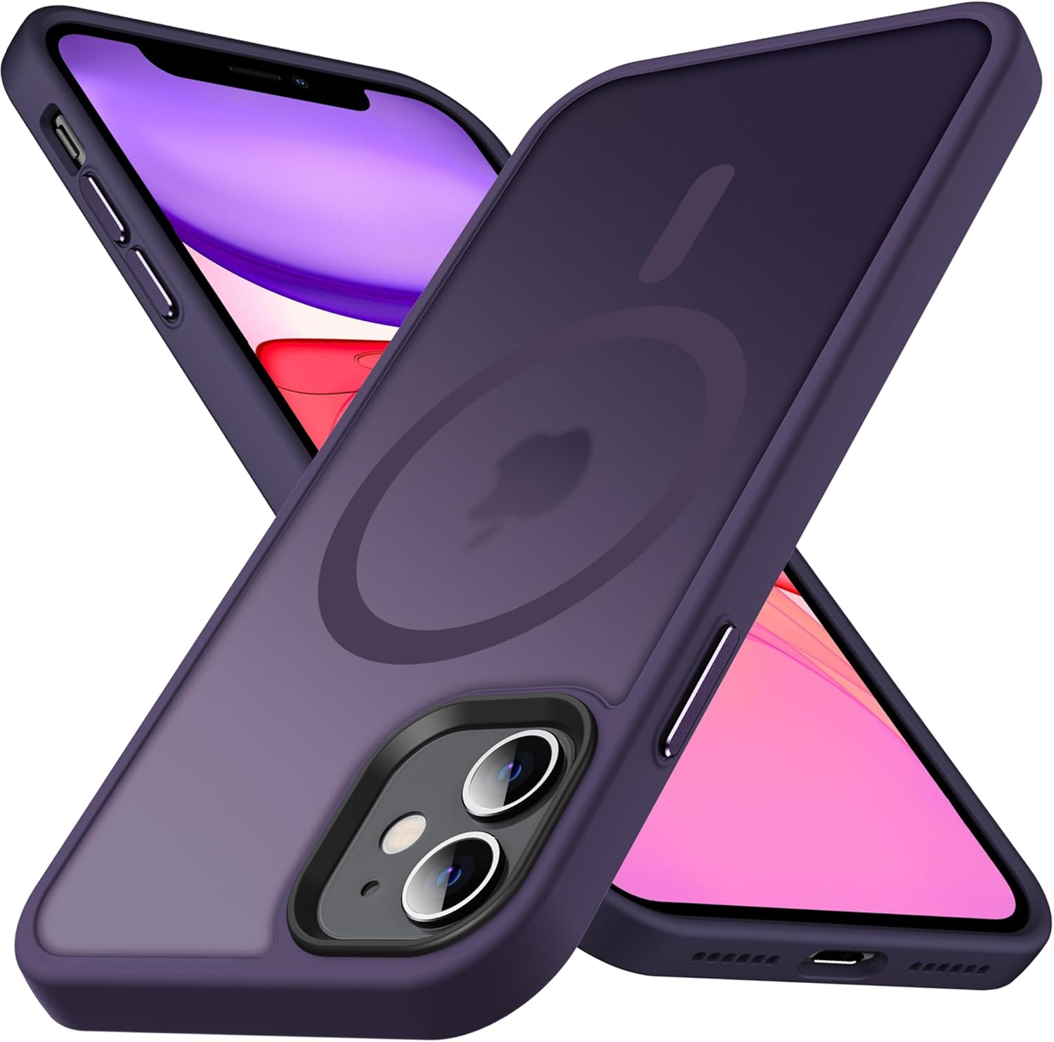 Magnetic Shockproof for Iphone 12/12 Pro Case, [Fit for Magsafe] [Military-Grade Drop Tested] Soft Silicone Slim Anti-Scratch Case for Iphone 12/12 Pro Case Anti-Fingerprint,Black