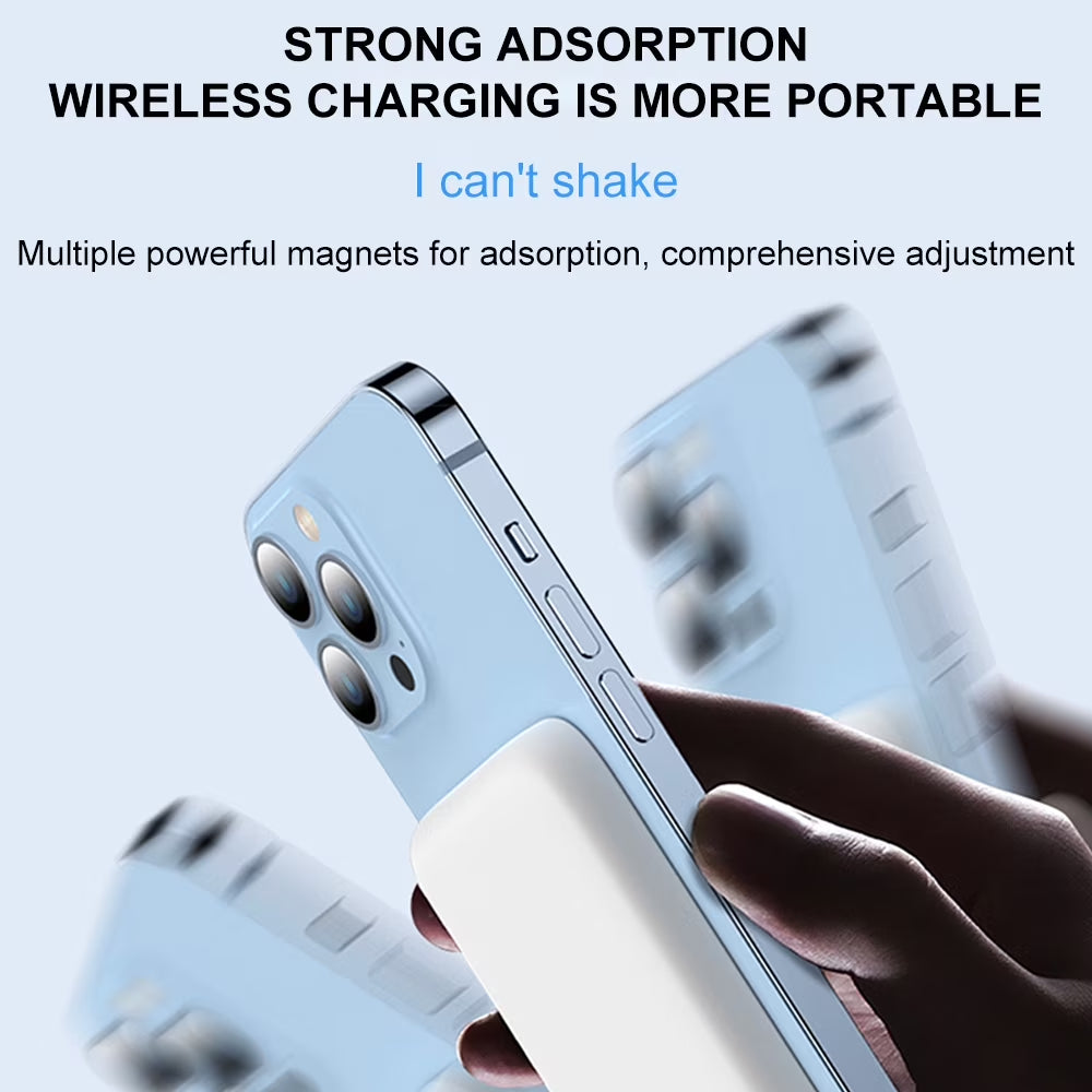 5000Mah Magnetic Wireless Portable Charger Power Bank Compatible with Iphone 15/14/13/12 Series, White