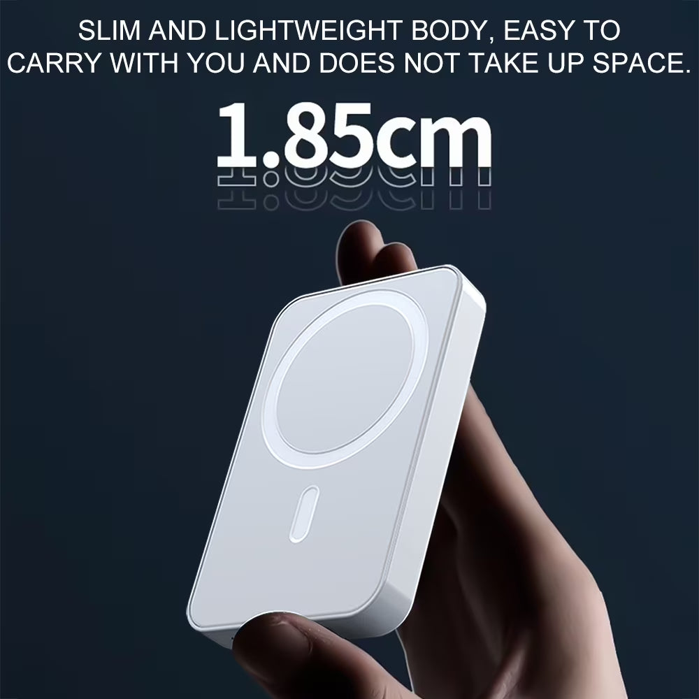 5000Mah Magnetic Wireless Portable Charger Power Bank Compatible with Iphone 15/14/13/12 Series, White