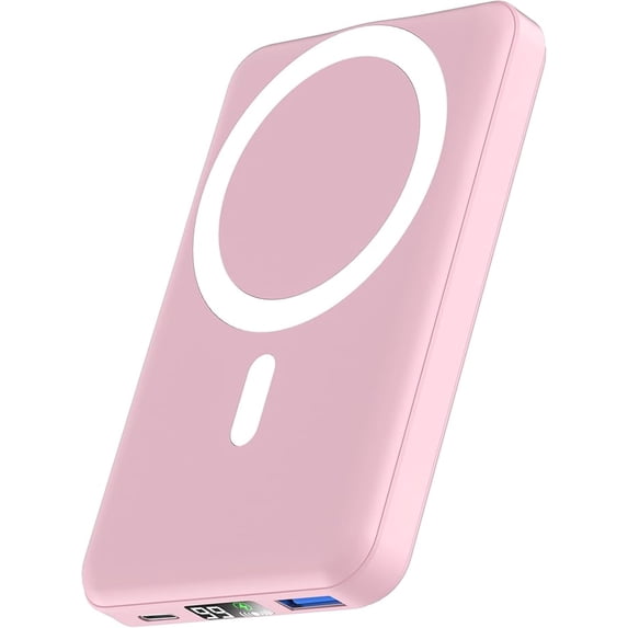 5000Mah Magnetic Wireless Portable Charger Power Bank Compatible with Iphone 15/14/13/12 Series, White