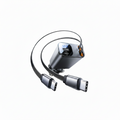 Retractable Car Charger for iPhone, 4 in 1 USB C Car Charger with Dual Cord, Fast Charging Cigarette Lighter Adapter